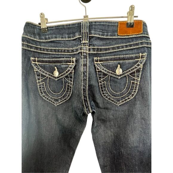 True Religion Low Rise Dark Wash Flared Denim Jeans - Picture 5 of 7